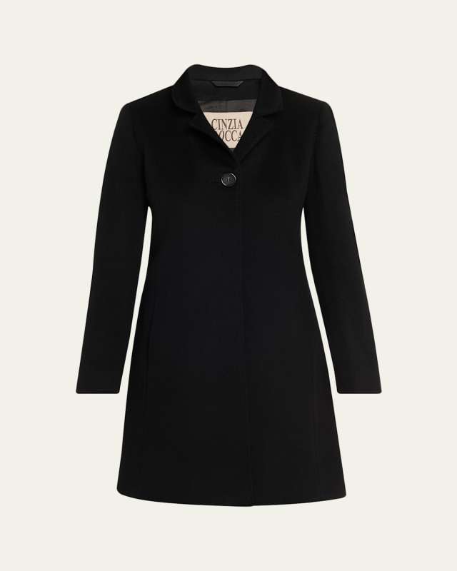 Pure Wool Coat with Inverted Collar